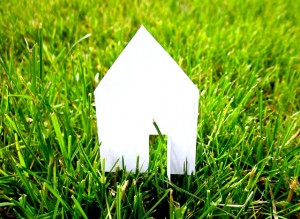 house cut-out on grass